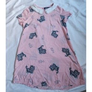 Iron Fist Pink Cat Print Babydoll Dress Size Small